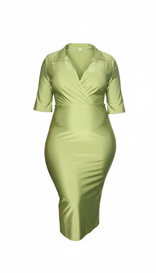 Elegant Collared Midi Dress
