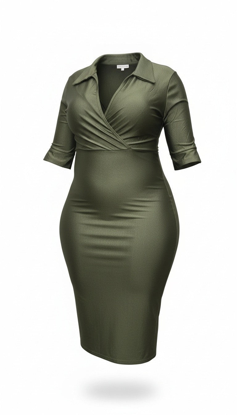 Elegant Collared Midi Dress