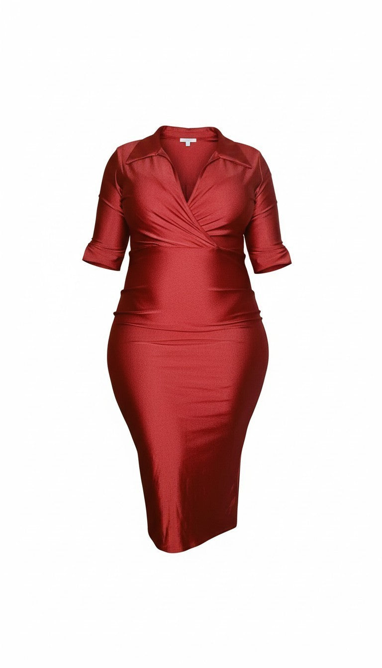 Elegant Collared Midi Dress