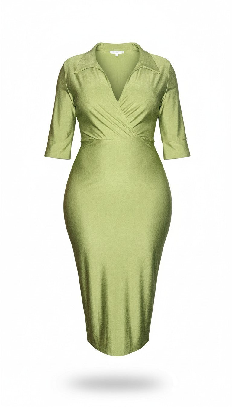 Elegant Collared Midi Dress